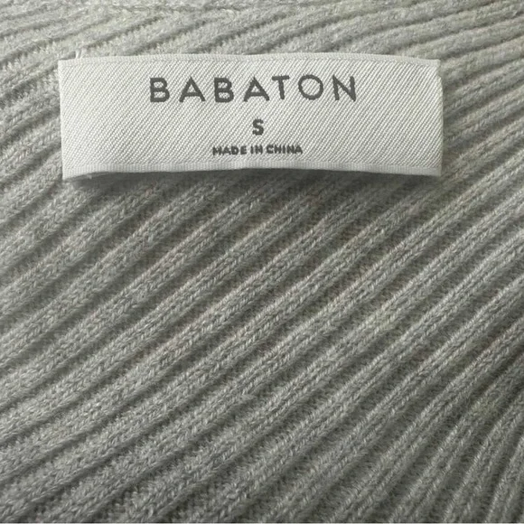 Babaton Light Gray Ribbed Blouse - Picture 2 of 3